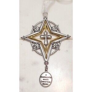Ganz Star Ornament A Granddaughter Makes Christmas Merry Silvertone